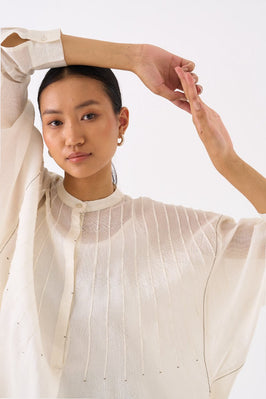 Bat Sleeve Top Co Ord Set Of 2 Ivory