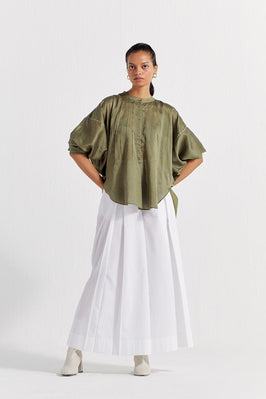 Bat Sleeve Top Co-Ord (Set Of 2) - Sap Green
