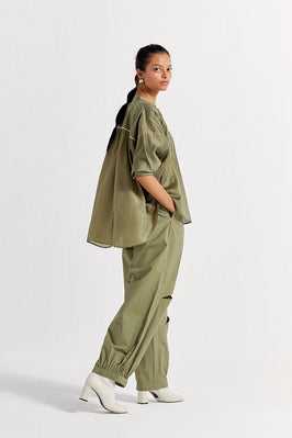 Bat Sleeve Top - Sap Green