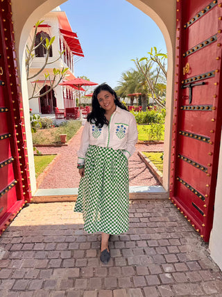 Bawari Skirt Green Checks