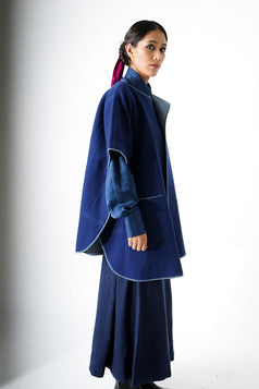 Sonam Poncho -indigo Women