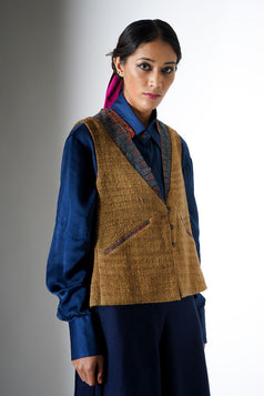 Double Collar Bundi - wallnut yellow women