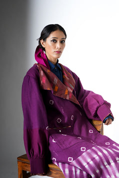 Markalak jacket - Vibrant tie-dye multi patch-work women