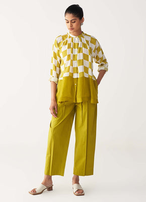 Checkered Peasant Top