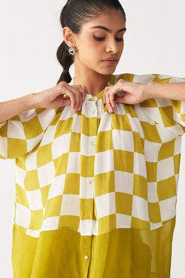 Checkered Peasant Top
