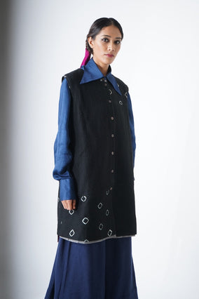 Dawa sleeveless jacket - black women