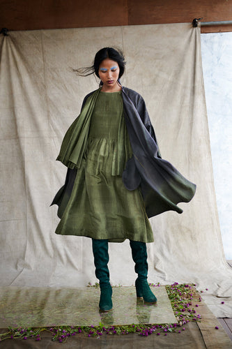 Dip Dyed Embroidered Kimono Overlay