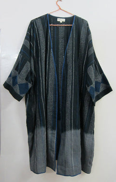 Dip Dyed Embroidered Kimono Overlay