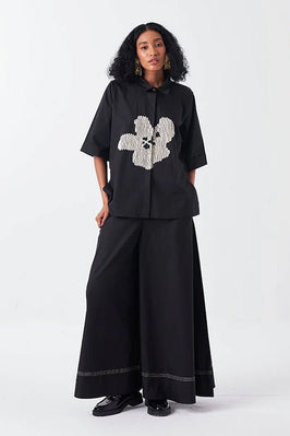 Emb. Floral Shirt Co-Ord (Set Of 2)