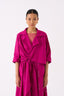 Emb Tie Jacket Co Ord Set Of 2 Fuschia