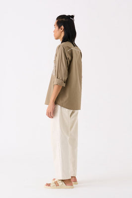 Embroidered Pocket Shirt Sage