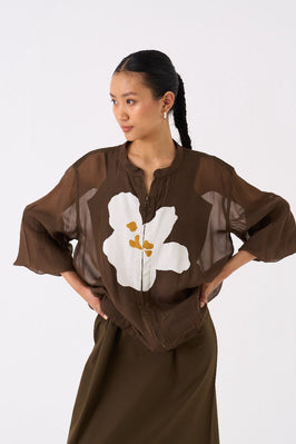 Floral Applique Bomber Jacket Co Ord Set Of 2 Hunter Green