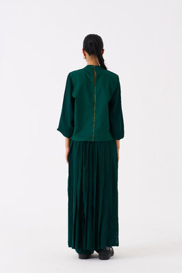 Floral Applique Top Forest Green