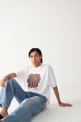 Floral Fringe Patch T- Shirt