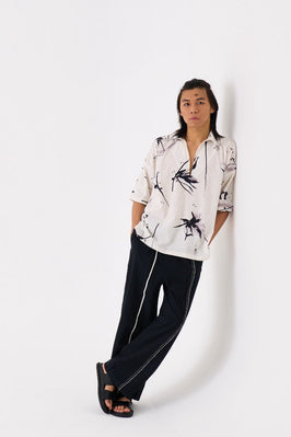 Floral Resort Wear Shirt White
