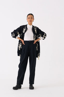 Fringe Bomber Jacket Co Ord Set Of 2 Black