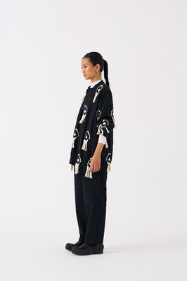 Fringe Bomber Jacket Black