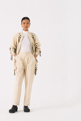 Fringe Bomber Jacket Co Ord Set Of 2 Ivory