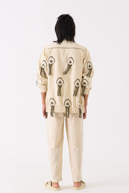 Fringe Bomber Jacket Ivory