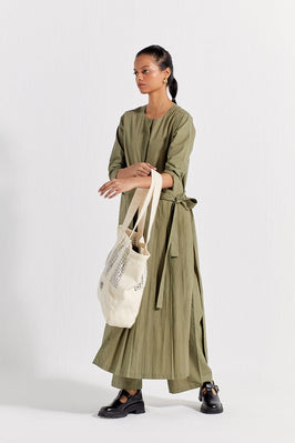 Front Pleat Jacket - Sap Green