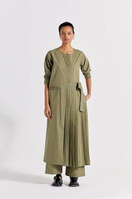Front Pleat Jacket (Set Of 2) - Sap Green