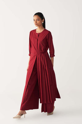Front Pleat Tunic Co-Ord