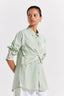 Front Twist Shirt Co-Ord (Set Of 2) - Mint