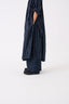 Gather Neck Shirt Black Stripe