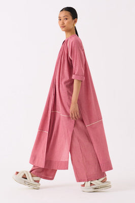 Gather Neck Shirt Co Ord Pink Check