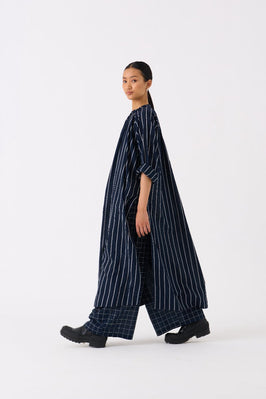 Gather Neck Shirt Co Ord Set Of 2 Black Stripe