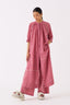Gather Neck Shirt Pink Check
