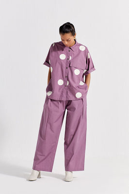 High Waist Pleated Pant - Lilac