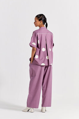 High Waist Pleated Pant - Lilac