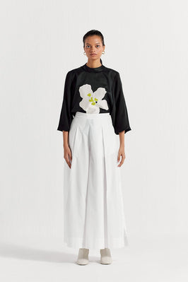 Inverted Box Pleat Bottom - White