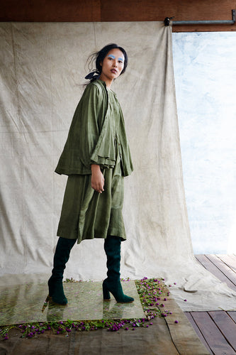 Olive Paneled-Shirt