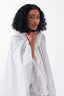 Panel Gather Neck Shirt White