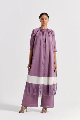 Panel Gather Neck Shirt (Set Of 2) - Lilac