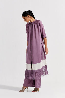 Panel Gather Neck Shirt (Set Of 2) - Lilac