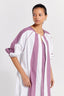 Panelled Jacket - White And Lilac