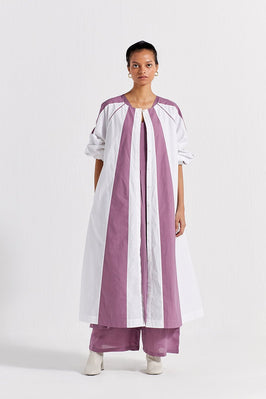 Panelled Jacket - White And Lilac