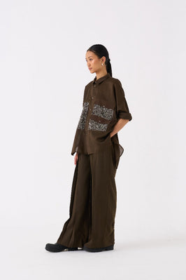 Patch Pocket Shirt Co Ord Set Of 2 Hunter Green