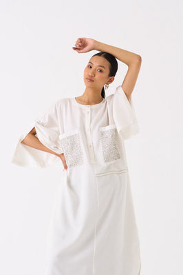 Patch Pocket Tunic Co Ord Set Of 2 Ivory