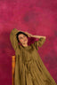 Dot Linen Pleated Dress