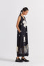 Self-Tie Floral Dress - Black Floral