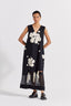Self-Tie Floral Dress - Black Floral