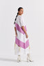 Self Tie Panel Dress - White And Lilac
