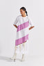 Self Tie Panel Dress - White And Lilac
