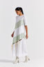 Self Tie Panel Dress - White And Mint