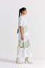 Self Tie Panel Dress - White And Mint