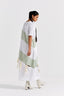 Self Tie Panel Dress - White And Mint